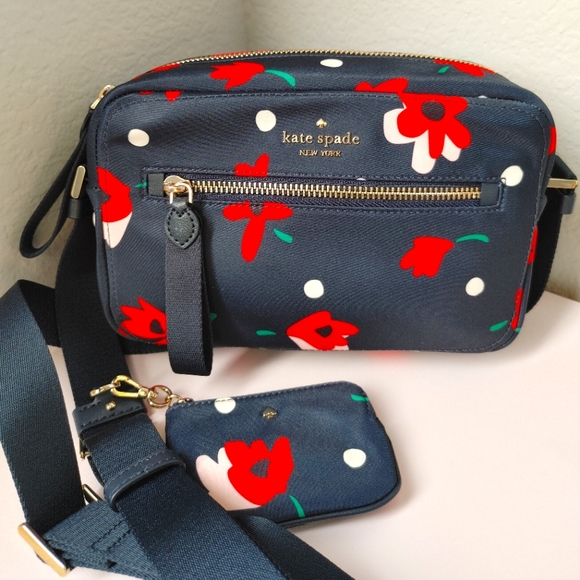 floral camera backpack